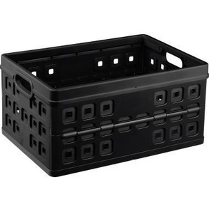 Plastic <b>Storage</b> <b>Box</b> 46L Sunware Flap-Line Square <b>Folding</b> <b>Box</b> 54 X 26.5 X 38 cm Black - Product Image 1