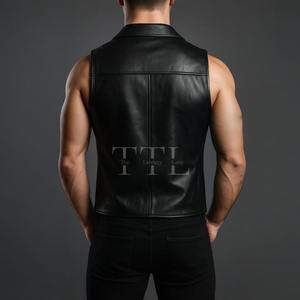 Chaleco de Cuero para Motociclista, Estilo Vintage, Color Marrón, para Hombre, Transpirable, con Cuello en V y Botones de Cuerno, el Más Vendido del 2025 - Product Image 6