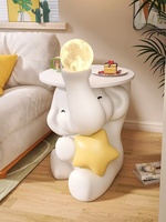 Table de chevet/table basse en résine crème HJ HOME, moderne, élégante, écologique, pour les petits espaces, salon, hôtel, chambre à coucher