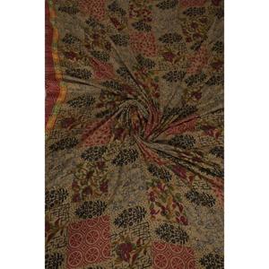 Saree en soie de viscose à fleurs Boho Vintage indien de 5 mètres pour bricolage couture couture Quilting et cyclisme Patchwork en automne - Product Image 4