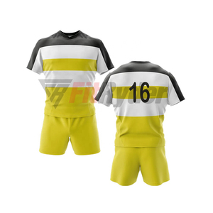 100% Conjuntos de uniformes de rugby de poliéster Secado rápido Mejor calidad Diseño de logotipo personalizado Jersey y pantalones cortos Unisex - Product Image 5