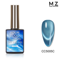 Gel UV/LED magnétique effet œil de chat bleu aurore océanique, vernis à ongles semi-permanent, personnalisable pour salons de manucure