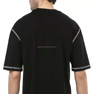 ชุดเดรสคอกลมผ้าฝ้าย100% ระบายอากาศได้ดีพิมพ์โลโก้พัฟขนาดอเมริกันคอกลม - Product Image 5