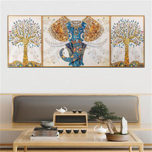 Set Personalizzato di 3 Pezzi Arte Murale Grande con Albero, Animale ed Elefante <span class=keywords><strong>in</strong></span> <span class=keywords><strong>Vetro</strong></span> Temperato, Cristallo e Porcellana - Product Image 5