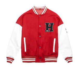 Venta al por mayor de lana Varsity chaqueta de cuero de talla grande de manga Chenille bordado transpirable béisbol Varsity chaqueta para los hombres - Product Image 1