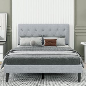 TH-H8177 Moderne Meubles De Luxe Chambre Ensembles Hôtel King Size Double Unique En Bois Massif Plateforme Rembourrés Lit Base Latte Cadre - Product Image 2