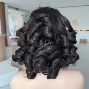 Peluca hinchable negra personalizada de cabello humano vietnamita 100% de la mejor calidad con precio al por mayor - Product Image 4