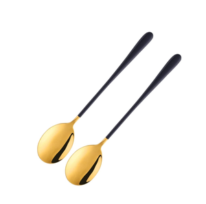 Cuillère à dessert en laiton miroir poignée côtelée avec miroir polonais vaisselle à manger cuillère en laiton or vente chaude - Product Image 5