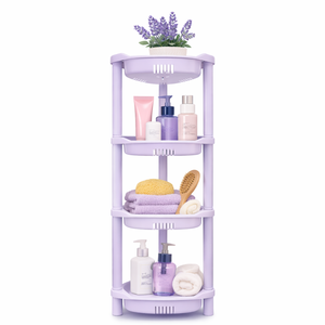 Organizador de Ducha de Plástico para Esquinas, Estante de Almacenamiento Triangular de 4 Niveles, Ecológico, Duradero, Ahorra Espacio, Desmontable - Product Image 3