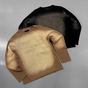 เสื้อยืดวาฟเฟิลทรงโอเวอร์ไซซ์ของผู้ชายทรงสูงโอเวอร์ซีดวินเทจแขนยาวใส่สบายเหมาะสำหรับผู้ชาย - Product Image 5