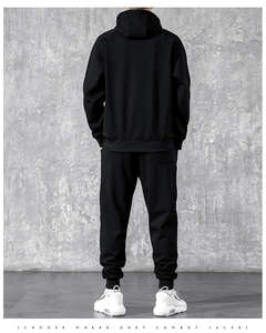 Premium Quality Custom Cotton Sports Plus Size Men's Jogger Sweatsuit Gym Plain Terry Jogging Hoodies Tracksuits <b>Apparel</b> Set - Product Image 1