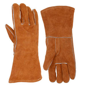 Gants de soudage MIG pleine main marron de haute qualité Quantité en vrac Taille personnalisée Anti-coupure et anti-dérapant Meilleure protection des bras - Product Image 1