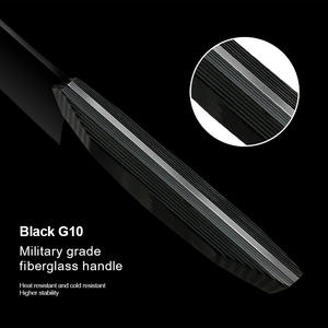 Vente en gros de commandes en vrac personnalisées Service OEM ODM Couteaux de cuisine professionnels en acier avec revêtement en titane damassé noir à haute teneur en carbone - Product Image 3