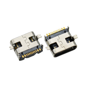 USB Loại C 16 pin Jack SMT + Dip USB 3.0 C thép không gỉ nữ kết nối mà không cần mùa xuân - Product Image 1