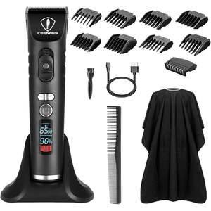 Kit de Cortapelos Recargable de Alta Resistencia con Base de Carga, 1 Capa de Peluquería, 8 Guías, Recortadora de Pelo Inalámbrica a Batería - Product Image 6