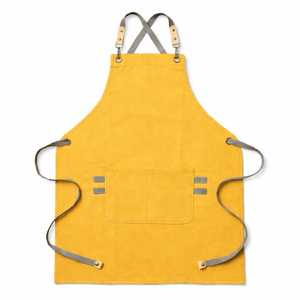 Tablier classique en toile 100 % coton orange, écologique, avec taille ajustable et poche avant pour la cuisine - Product Image 5