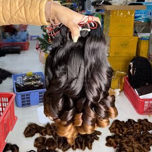 Paquets d'extension de cheveux à texture rebondissante pour faire des perruques par vous-même à partir de 100% cheveux humains vietnamiens - Product Image 1