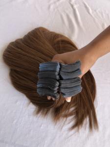 Cheveux vierges indiens de temple 100% naturels de qualité supérieure 24'' couleur # Extensions de cheveux lisses à bandes adhésives, vente en gros, fournisseur de cheveux d'un seul donneur - Product Image 5