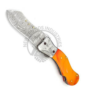 Portable New Edition Custom Handmade Damascus Steel Folding Knife Forged Pocket Knife Hunting & <b>Camping</b> Knife ODM Customizable - Product Image 4