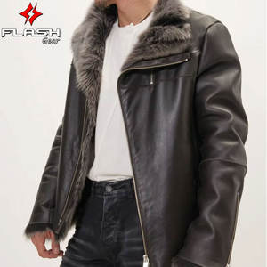 Chaqueta Reversible de Piel de Oveja Toscana, Chaqueta de Cuero Genuino, Cortavientos, Transpirable, Color Chocolate, Abrigo Cálido para Todas las Temporadas - Product Image 1