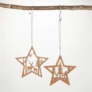 Bonitos adornos colgantes de Navidad de madera para árbol, vacaciones, decoración rústica, Idea de regalo - Product Image 1