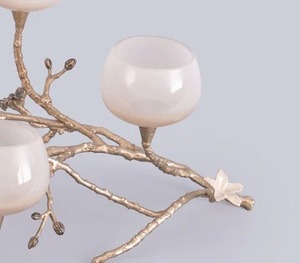 Stunning Multi T Light <b>Candle</b> <b>Holder</b> With Golden Finished Branch Ideal For Living Bedroom Dining And Centerpiece Accent - Product Image 2