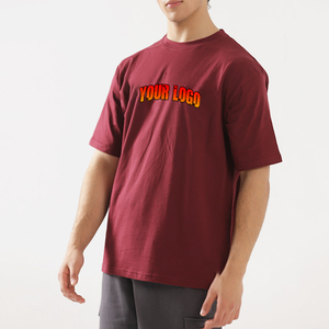 Gran oferta Premium, camisetas de cuello redondo de gran tamaño con logotipo personalizado para hombre, ropa de calle de algodón 100%, camiseta en blanco para impresión y marca - Product Image 4