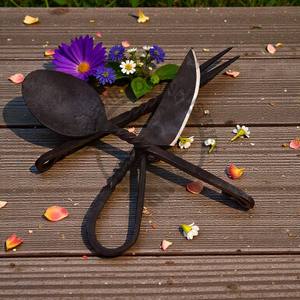 Ensemble de couverts scandinaves forgés à la main, très vendu, style rustique médiéval, ensemble de couverts de boulanger, cuillère de table, fourchette de table et couteau de table - Product Image 2