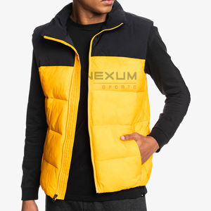 Flambant neuf personnalisé Oem automne et hiver col montant poche à glissière veste d'hiver couleur personnalisée matelassé doudoune hommes gilet - Product Image 1