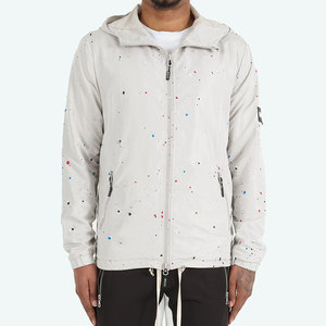 Chaqueta de invierno cortavientos con capucha para hombre con cuello levantado informal, ropa de calle para exteriores, logotipo frontal transpirable - Product Image 4