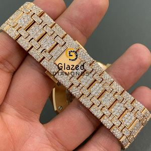 Reloj Hip Hop Fancy Moissanite para hombres para usar en ocasiones especiales Iced Out con diamantes redondos de corte brillante VVs Clarity - Product Image 3