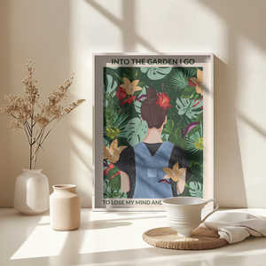 Art mural abstrait moderne avec motif floral 'Into the Garden' imprimé sur toile pour la décoration de la maison, impression numérique sur toile, support inclus - Product Image 5