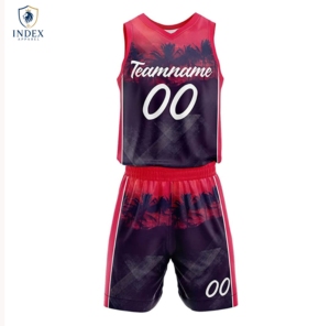 INDEX APPAREL Custom Sublimated Basketball Jersey Shorts Set Team Name 00 Moisture Wicking Sleeveless <b>Athletic</b> Fit - Product Image 1