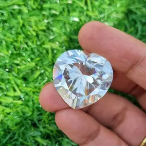 เพชรโมอิสรูปหัวใจสีขาว VVS พลอยเหลี่ยมเพชรพลอยใสขนาด20มม. สำหรับทำเครื่องประดับจี้และแหวนฮิปฮอป - Product Image 6
