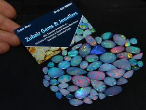 Cabochon de doublet d'opale australienne naturelle Doublet d'opale multi-feu Pierre précieuse en vrac d'Australie - Product Image 2