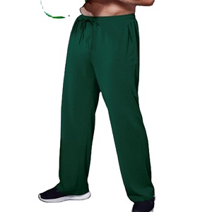 Men's Pants Casual Sports Fleece <b>Slim</b> <b>Joggers</b> Factory Wholesale Plus Blue Straight Pattern Men's Trousers Embroidered Mid Zipper - Product Image 3