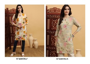 Kurti indien élégant pour les femmes en tissu de rayonne de coton conçu pour le confort et la grâce quotidiens au meilleur prix d'usine - Product Image 3