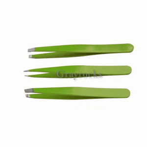 Ensemble de pinces à sourcils à prix compétitif épilateur pointu incliné en acier inoxydable tondeuse à sourcils pince à épiler - Product Image 3