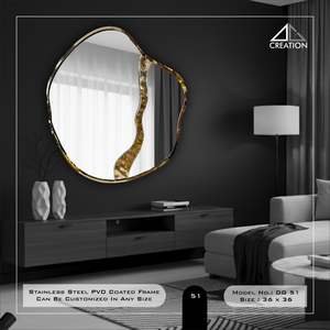 Miroir de salle de bain avec cadre en acier inoxydable durable, revêtement PVD, réflexion claire pour les espaces intérieurs modernes, en provenance d'Inde - Product Image 6