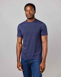 Camiseta azul básica para hombre, Camiseta de algodón con ajuste diario para hombre, Camiseta ajustada de algodón ecológico para hombre - Product Image 5