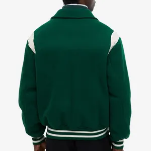 Fabricant OEM Veste universitaire de haute qualité pour hommes, manches en cuir brodées, veste universitaire Letterman personnalisée de baseball - Product Image 3