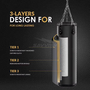 Sac de frappe de boxe en matériau durable, MMA, Muay Thai, Kickboxing, sac de frappe pour entraînement, sac de frappe robuste - Product Image 5