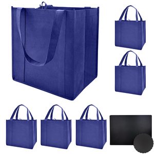 10 Pack Reusable Reinforced Handle Eco-Friendly PLA Resin Heavy Duty Large Shopping <b>Totes</b> Thick <b>Plastic</b> Bottom Can Hold 40 - Product Image 1