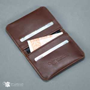 งานฝีมือหนัง WF หมายเลข กระเป๋าใส่บัตรเครดิต 85 สลิมเอเวอร์ (สีเกาลัด) - Product Image 5