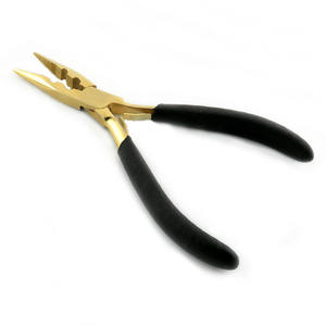 Pince professionnelle pour extensions de cheveux, design moderne, acier inoxydable de haute qualité, poignées en caoutchouc bleu, outils d'extension de cheveux - Product Image 1