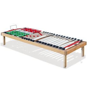 EVERGREENWEB Cadre de lit orthopédique traditionnel en bois massif, réglable manuellement en hauteur, avec régulateurs de hauteur à 4 points, pliable, fabriqué en Italie - Product Image 1