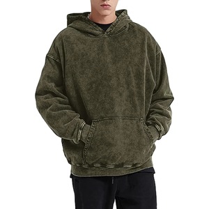Sweat-shirts d'hiver personnalisés, couleur délavée à l'acide, qualité supérieure, 100% coton, impression numérique, pull uni pour homme - Product Image 1