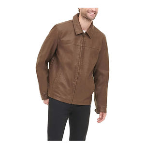 Venta al por mayor de los hombres de Otoño de moda con cremallera PU de piel de oveja chaquetas de cuero de estilo popular - Product Image 2