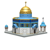 Motricité créative unisexe multicolore haute qualité ABS TAKVA enfants dôme du rocher Masjid al-Aqsa blocs musulmans
