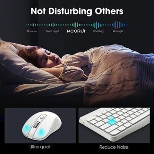 Koorui 2.4G Im Lặng Kích Thước Đầy Đủ Bàn Phím 3Dpi Chuột Combo Không Dây 12 Đa Phương Tiện Và Phím Tắt Máy Tính Để Bàn - Product Image 5